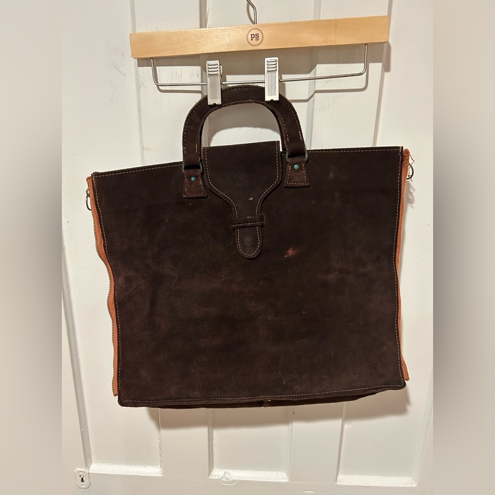 Vintage suede briefcase.